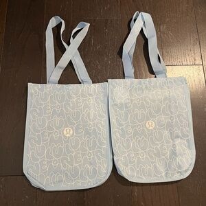 lululemon x2 small reusable collectible tote bags limited edition daydream blue